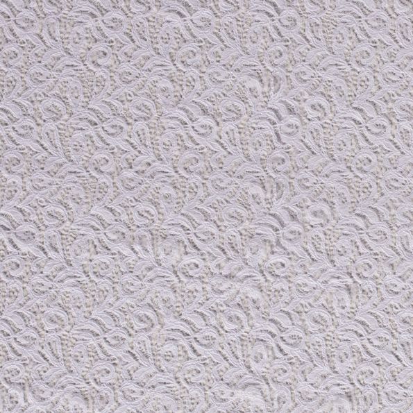 Tissu Dentelle Olga arabesque Blanc - Par 10 cm