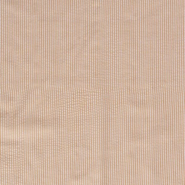 Tissu Seersucker Rayé orange sur fond Blanc - Par 10 cm