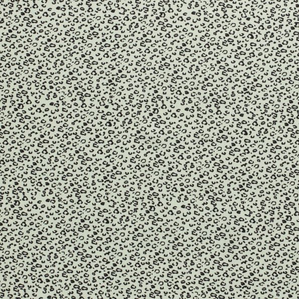 Tissu Viscose imprimé   léopard sur fond Vert menthe - Par 10 cm