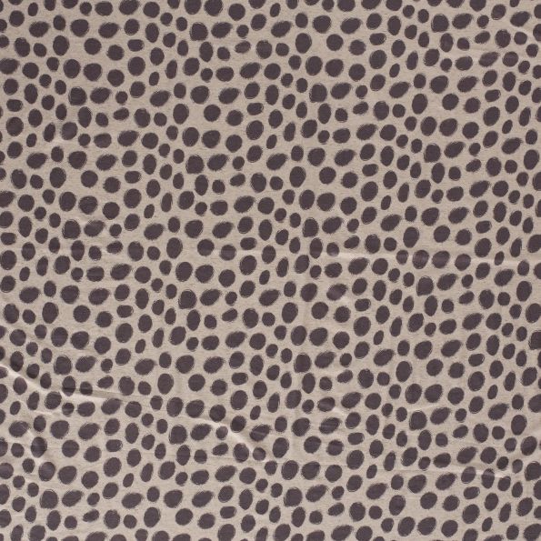 Tissu Viscose Lin extensible Galets sur fond Naturel - Par 10 cm