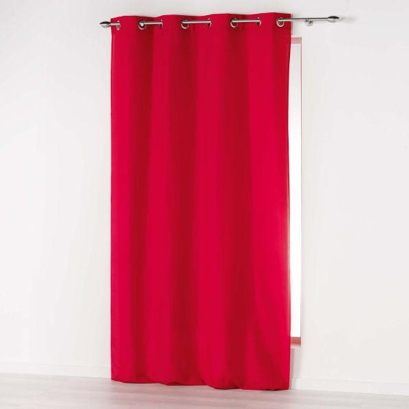Rideau à oeillets Craftine 140 x 280 cm Microfibre Unie Lavandou Rouge