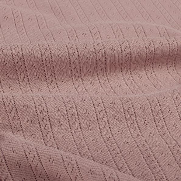 Tissu Jersey Coton ajouré Camille uni Mauve clair - Par 10 cm