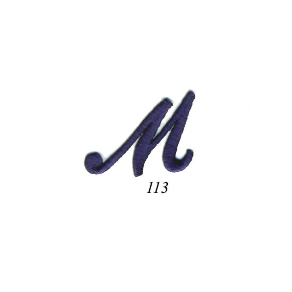 Ecusson Thermocollant Lettre Calligraphie Anglaise "M" Marine