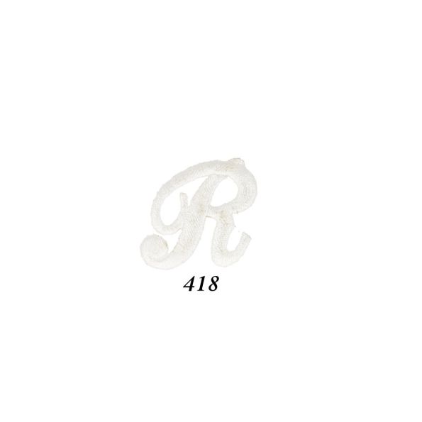 Ecusson Thermocollant Lettre Calligraphie Anglaise "R" Blanche