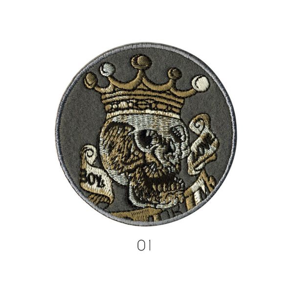 Ecusson Thermocollant Tête de Mort Couronnée