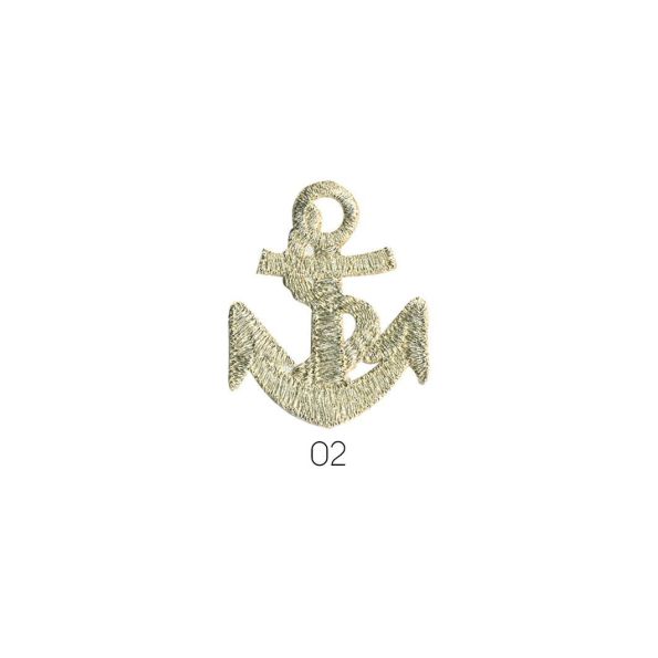 Ecusson Thermocollant Ancre Marine Argent