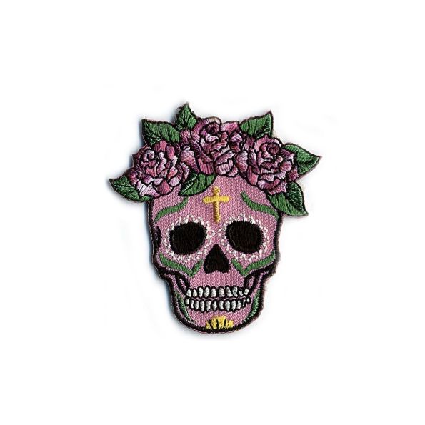 Ecusson Thermocollant Tête de Mort fleurie