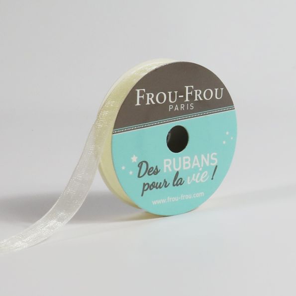 Bobinette Ruban Organza Frou-Frou Ivoire nacre - 9 mm x 8 mètres