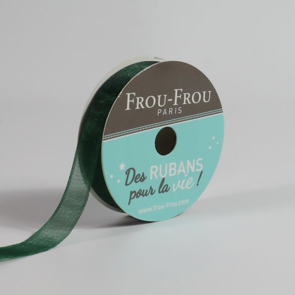 Bobinette Ruban Organza Frou-Frou Emeraude - 9 mm x 8 mètres