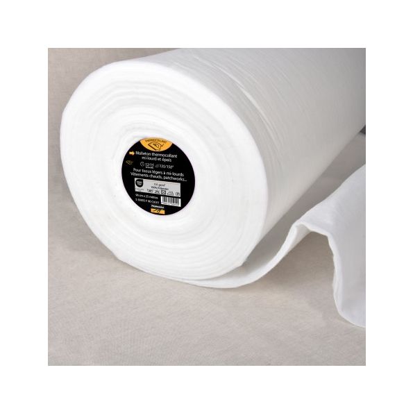 Molleton Thermocollant épais M131 Blanc - Par 10 cm