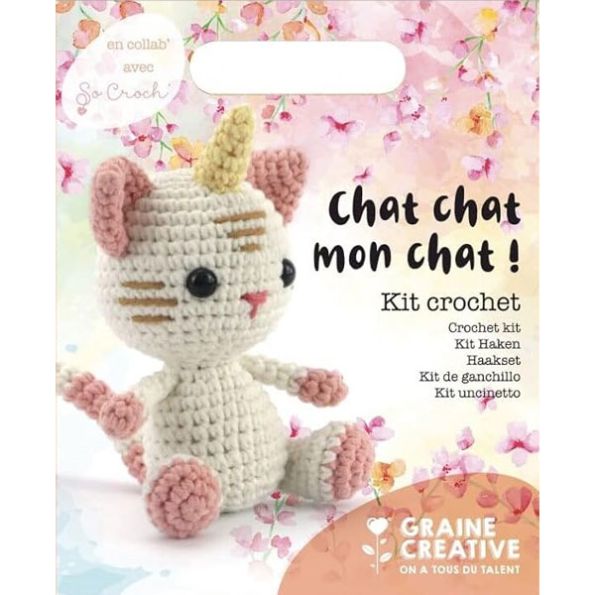 Kit Crochet Amigurumi Chat Chat mon chat Licorne