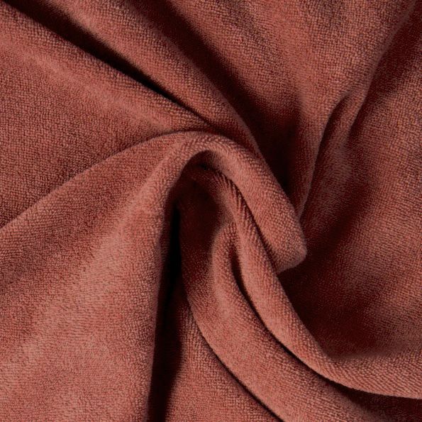 Coupon Tissu Jersey Velours Eponge Lua uni Paprika - Coupon de 60 cm