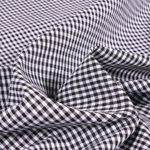 Tissu Vichy Mini carreaux 3 mm Noir - Coupon de 3 mètres