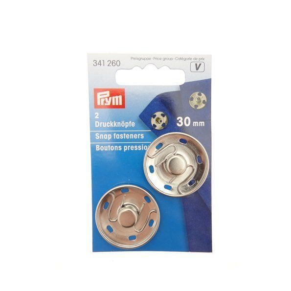 Bouton Pression 30Mm Laiton Argenté