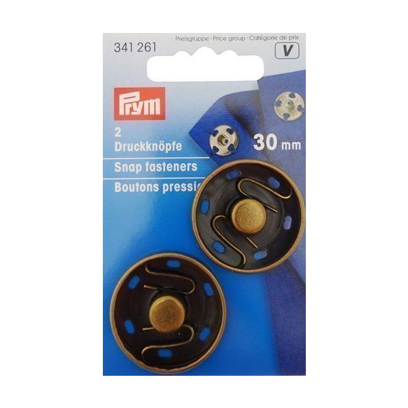 Bouton Pression 30Mm Laiton Antique