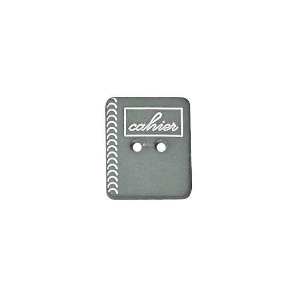Bouton Cahier Gravé Polyester Gris