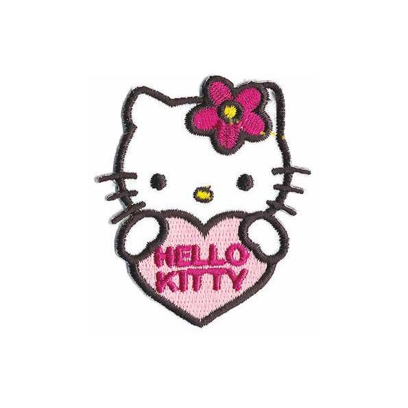Ecusson thermocollant Hello Kitty Coeur