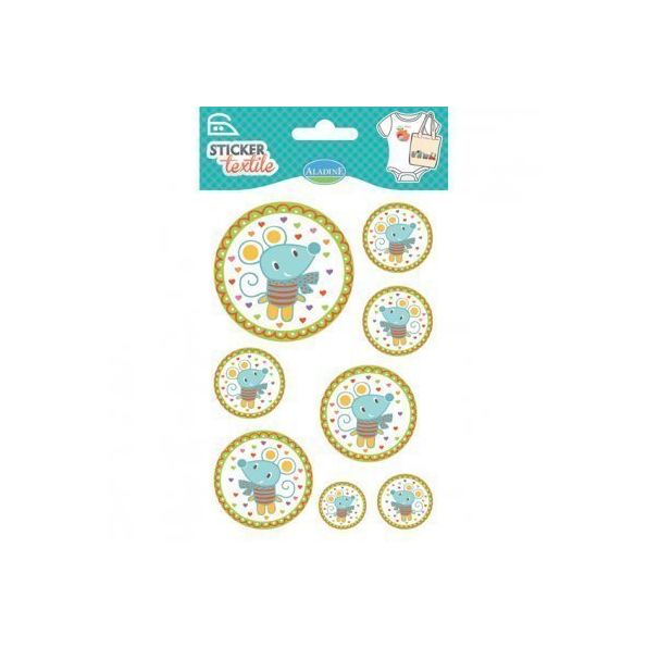 Sticker textile Médaillon Souris