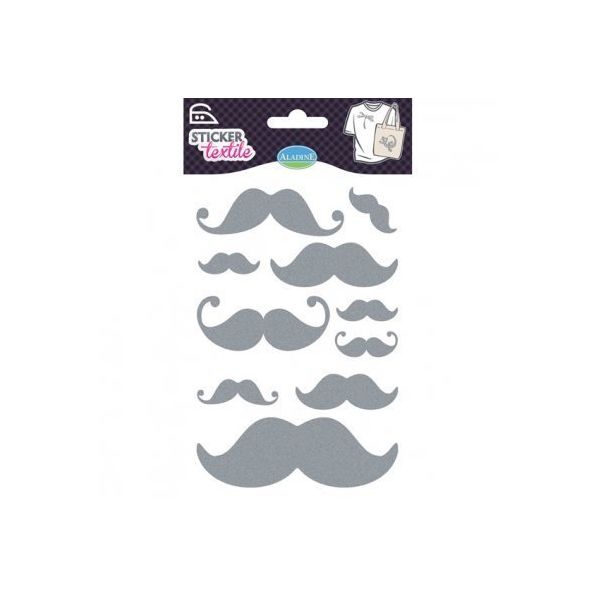 Sticker textile Moustache Glitter
