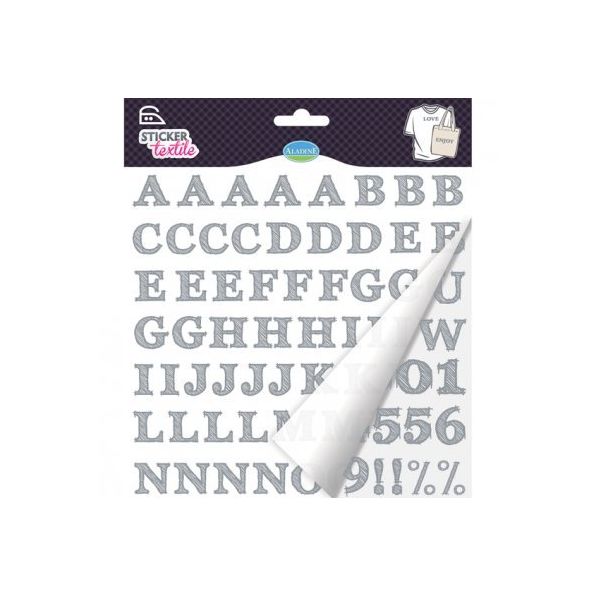 Sticker textile Alphabet Crayonné Glitter
