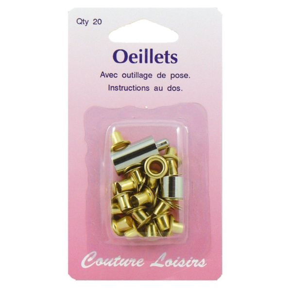 Oeillets avec outillage couleur bronze x20