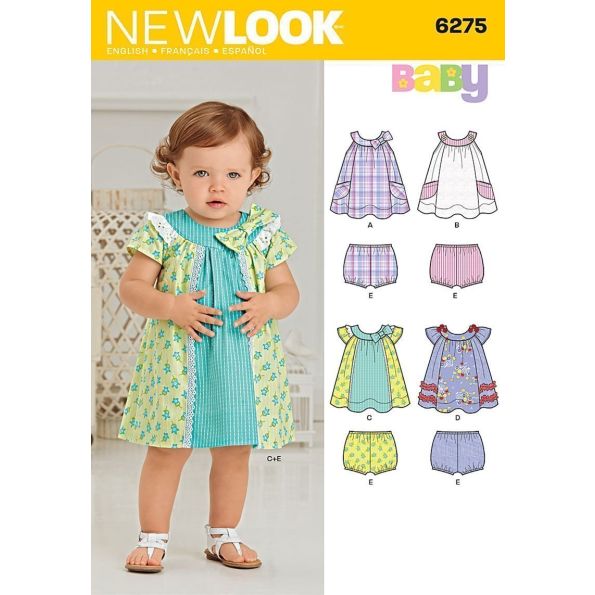 Patron New Look 6275 Robe et Culotte Bébé