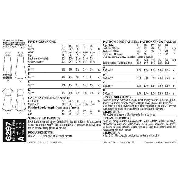 Patron New Look 6297 Robe Longue