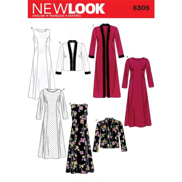 Patron New Look 6305 Robes et Vestes 2 Longueurs