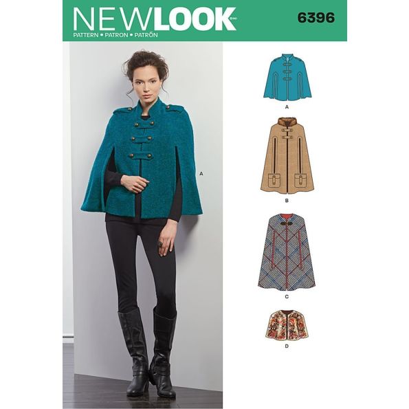 Patron New Look 6396 Poncho et Manteaux