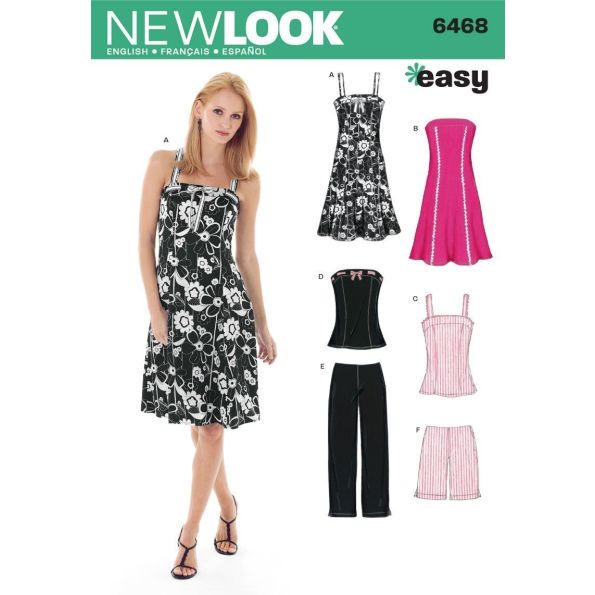 Patron New Look 6468 Robe, Combi-Short et Combi-Pantalon