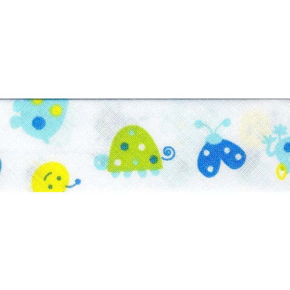 Biais replié enfant 25 mm Vert Animaux x1m