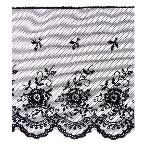 Dentelle Valencienne 100 mm Noir x1m
