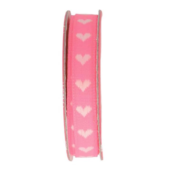 Ruban coeur Rose - bobinette 2m