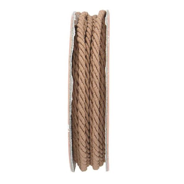 Cordon torsadé Marron glacé - bobinette 2m