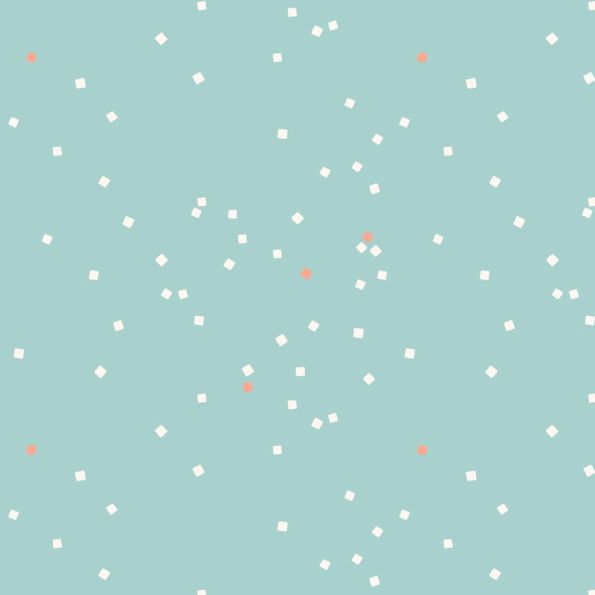 Tissu Coton Atelier Brunette Shine Green/Coral - Par 10 cm