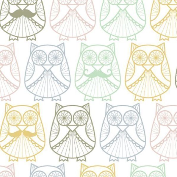 Tissu Coton enduit Christel G Design Mr & Mme Hibou en Scandinavie - Par 10 cm