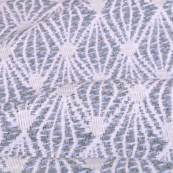Tissu Gianni Jacquard Tissé Anthracite Toile Blanche - Par 10 cm