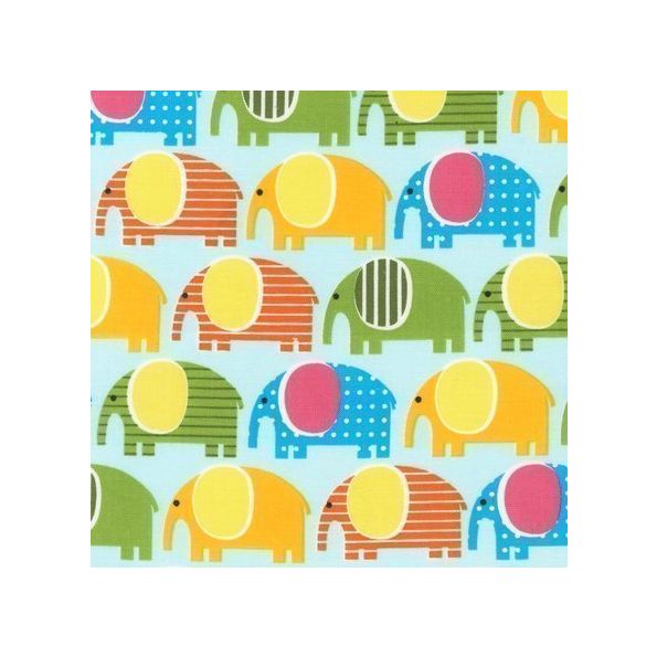 Tissu Robert Kaufman Urban Zoologie Elephants Spring x10cm