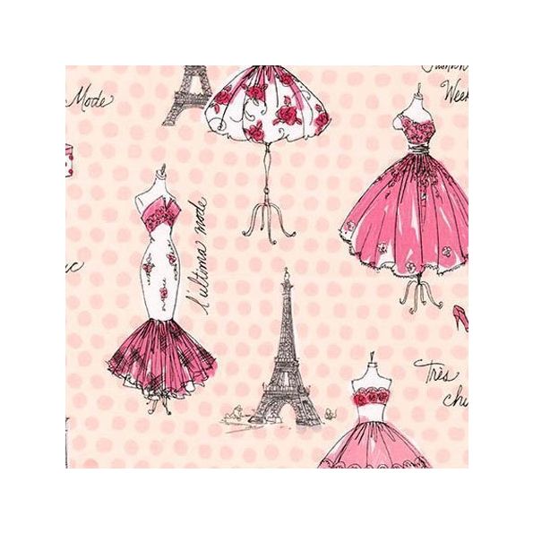 Tissu Robert Kaufman City Chic 2 Mannequins de couture et Paris