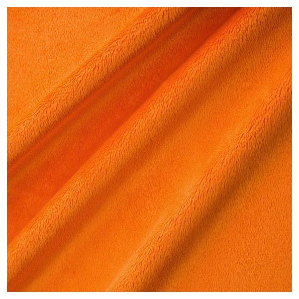 Tissu Minky Ultra doux Ras Orange x10cm