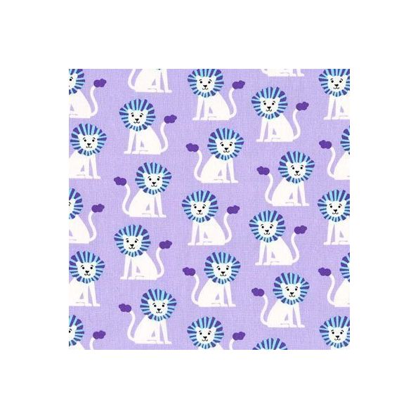 Tissu Michael Miller Baby Mini Lions Lila x10cm