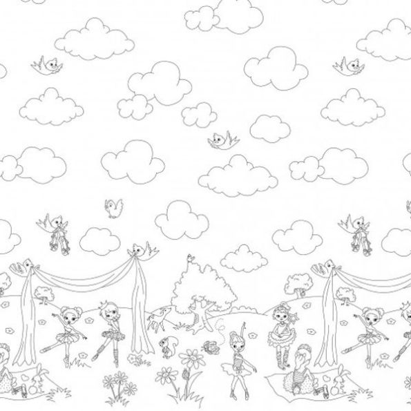 Tissu Michael Miller Ballerina Border Color Me 2