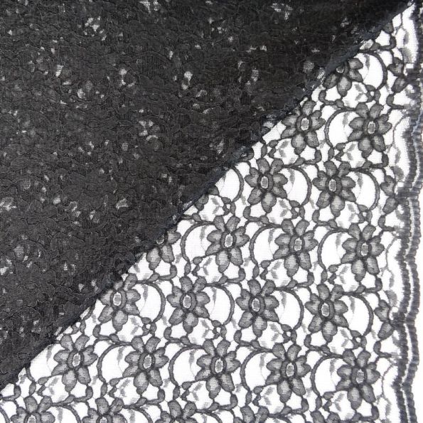 Tissu Dentelle Noir x10cm
