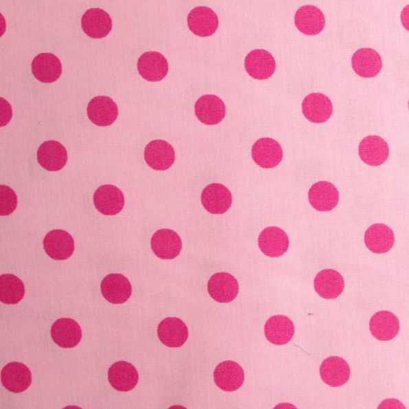 Tissu Coton Rose Pois Rose fushia x10cm