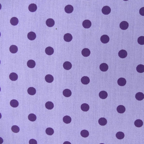 Tissu Coton Violet Pois Lilas x10cm