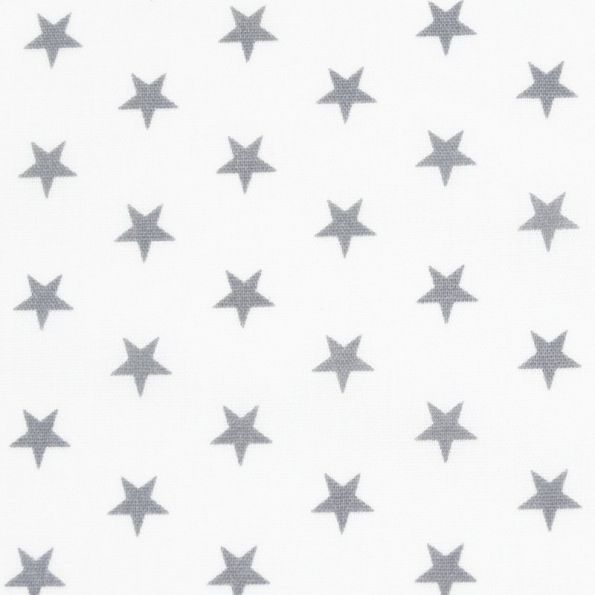 Tissu Coton Blanc Etoiles grises x10cm