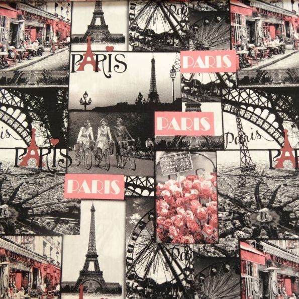 Tissu Popeline impression digitale Paris x10cm