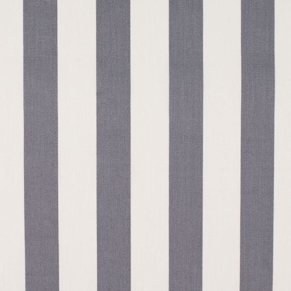 Tissu Popeline Coton Gris Rayures blanches x10cm