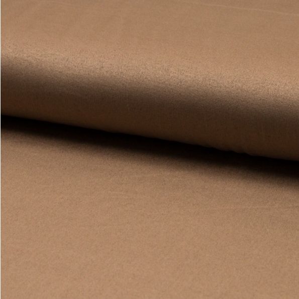 Tissu Suédine jersey Camel - Par 10 cm