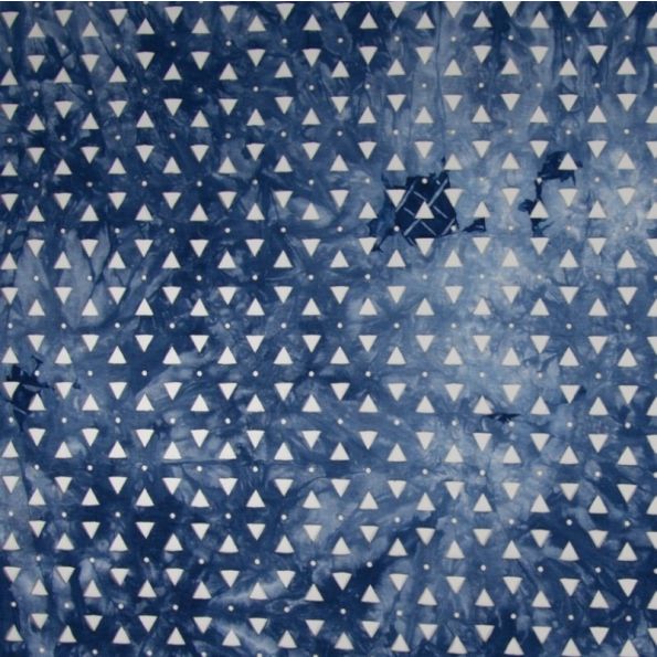 Tissu Jersey viscose Bleu foncé Tie and dye ajouré - Par 10 cm